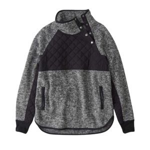 Abercrombie & Fitch Gray and Black Quilted Sweatshirt